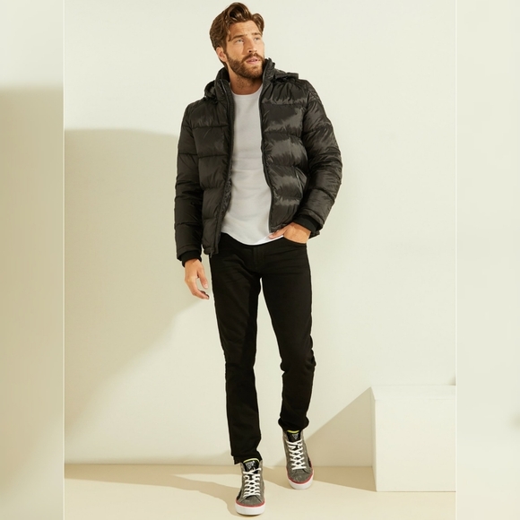 NEW GUESS Black Andrew Puffer Jacket - Picture 5 of 11